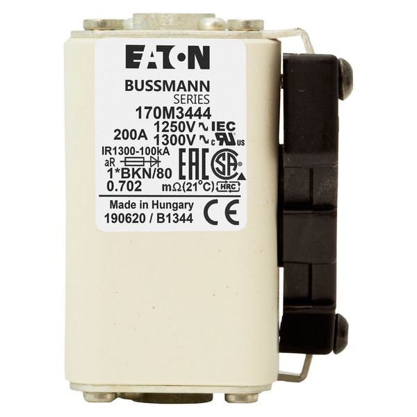 Fuse-link, high speed, 200 A, AC 1250 V, compact size 1, 45 x 59 x 81 mm, aR, IEC, UL, single indicator image 15