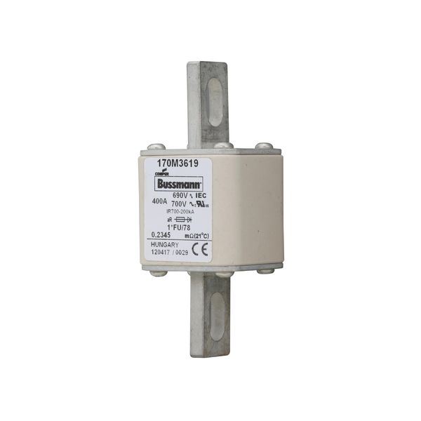 Fuse-link, high speed, 400 A, AC 690 V, compact size 1, 45 x 45 x 110 mm, aR, IEC, UL image 13