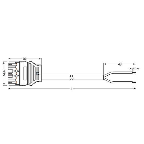 pre-assembled connecting cable Eca Plug/open-ended blue image 2