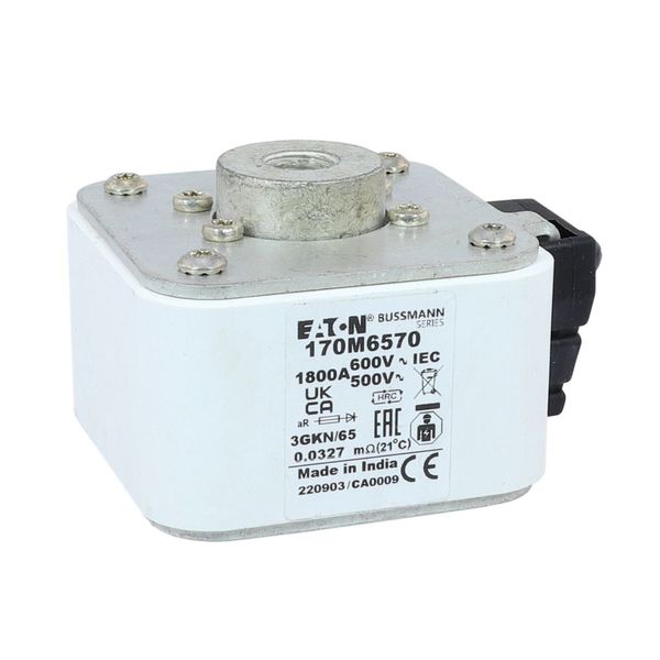 Fuse-link, high speed, 1800 A, AC 600 V, size 3, 76 x 92 x 65 mm, aR, IEC, UL, single indicator image 23