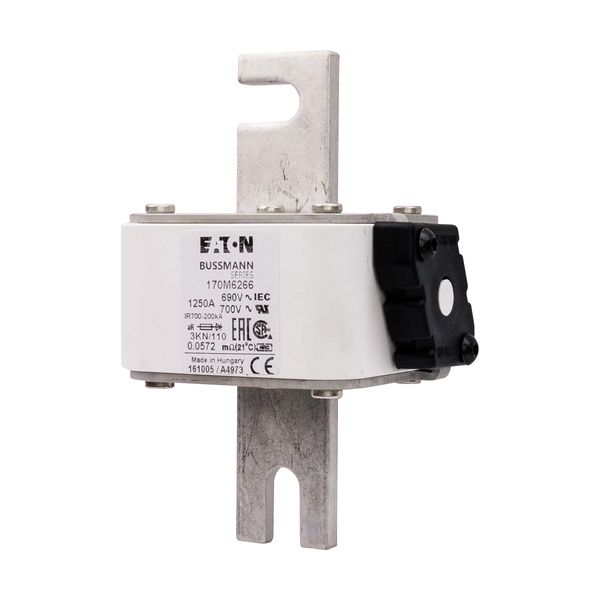 Fuse-link, high speed, 1250 A, AC 690 V, DIN 3, 76 x 92 x 139 mm, aR, DIN, IEC, single indicator image 7