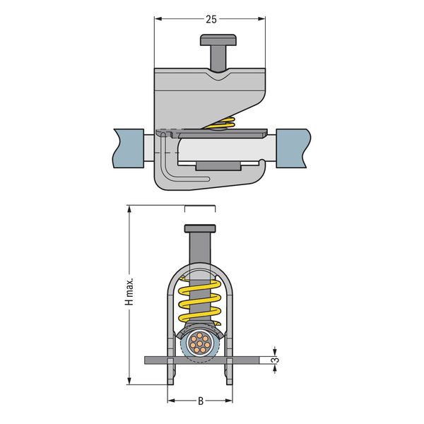 Shield clamp diameter of compatible conductor 5 mm to 11 mm image 2