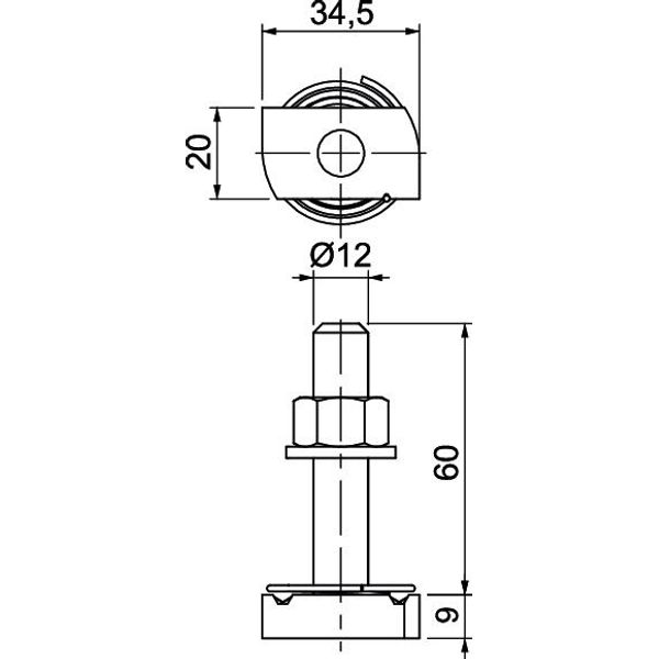 MS41HBF M12x60A4 Hammerhead screw with spring for profile rail MS4121/4141 M12x60mm image 2