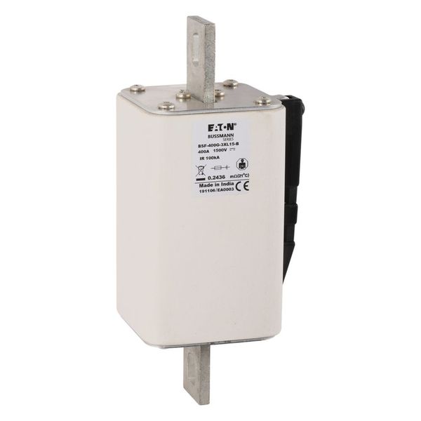 Fuse-link, high speed, 400 A, DC 1500 V, 3L, 74 x 91 x 201 mm, gBat, IEC, bolted connection image 6