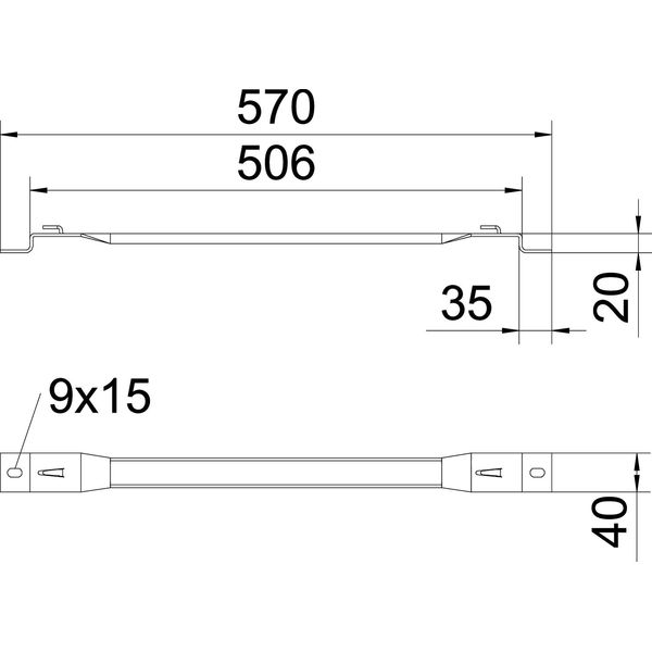 DBLG 20 500 FS Stand-off bracket for mesh cable tray B500mm image 2