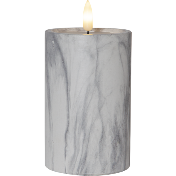 LED Pillar Candle Flamme Marble image 1
