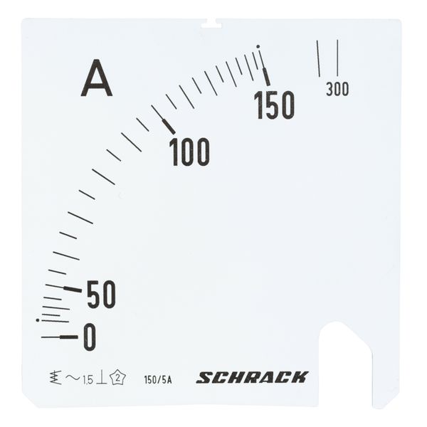 Scale Plate, 96x96mm, 150/300/5A AC image 1