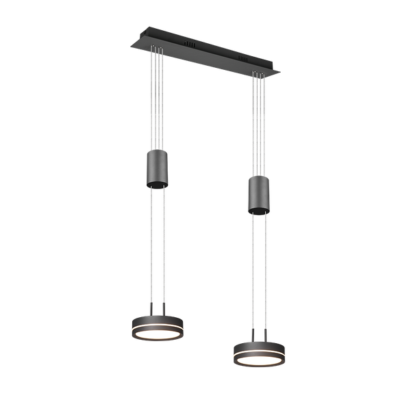 Franklin LED pendant 2-pc anthracite image 1