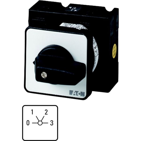 step switch for heating, T3, 32 A, centre mounting, 2 contact unit(s), Contacts: 3, 60 °, maintained, With 0 (Off) position, 0-3, Design number 96 image 1