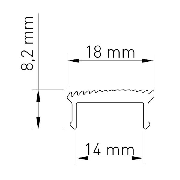 PMMA cover LB asymmetric L-2000mm W-18mm H-8,2mm image 2