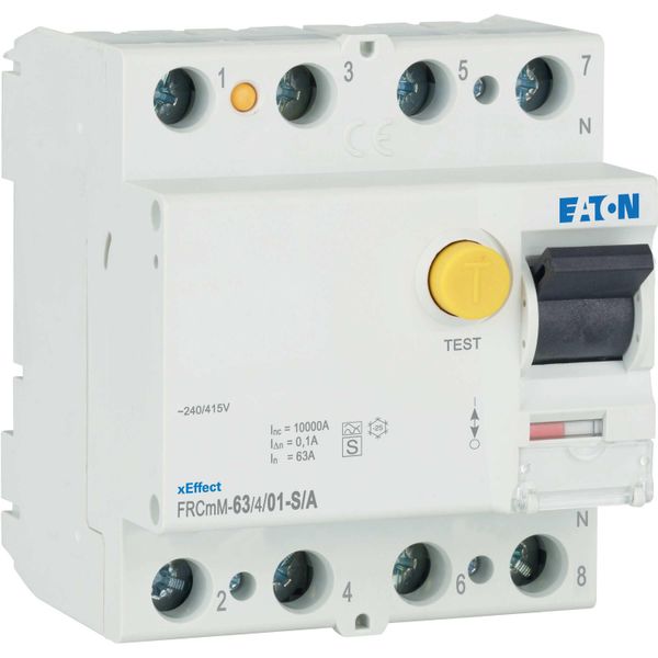 Residual current circuit breaker (RCCB), 63A, 4p, 100mA, type S/A image 15