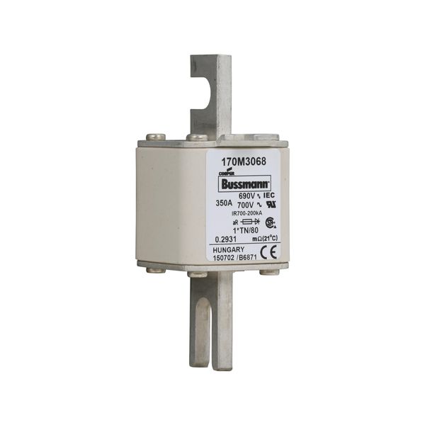 Fuse-link, high speed, 350 A, AC 690 V, compact DIN 1, 45 x 58 x 104 mm, aR, DIN, IEC, single indicator image 5