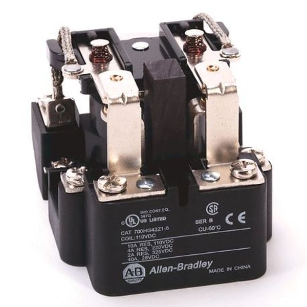 Allen-Bradley, 700-HG General Purpose Open-Style Power Relay, DPDT, 250V DC, Magnetic Blowout image 1