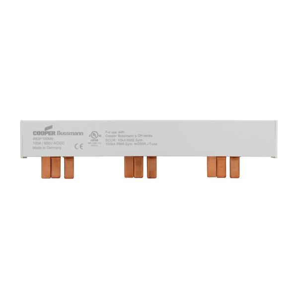 BUSBAR, low voltage, 100 A, AC 600 V, DC 600 V, 23 x 37 x 159 mm, 9P, UL image 2