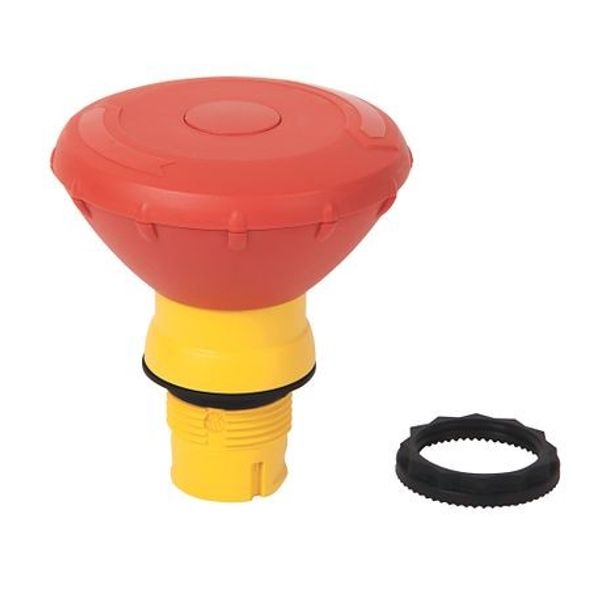 Allen-Bradley, 800FP-MT64, 800F Non-Illuminated Mushroom Operators, Twist to Release, 60mm, Round Plastic (Type 4/4X/13, IP66), Red image 1