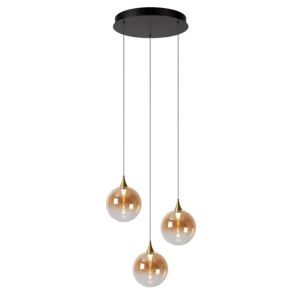 Lucide GISELA - Hanglamp - Ø 36 cm - LED Dimb. - 3x3,6W 2700K - Amber image 1