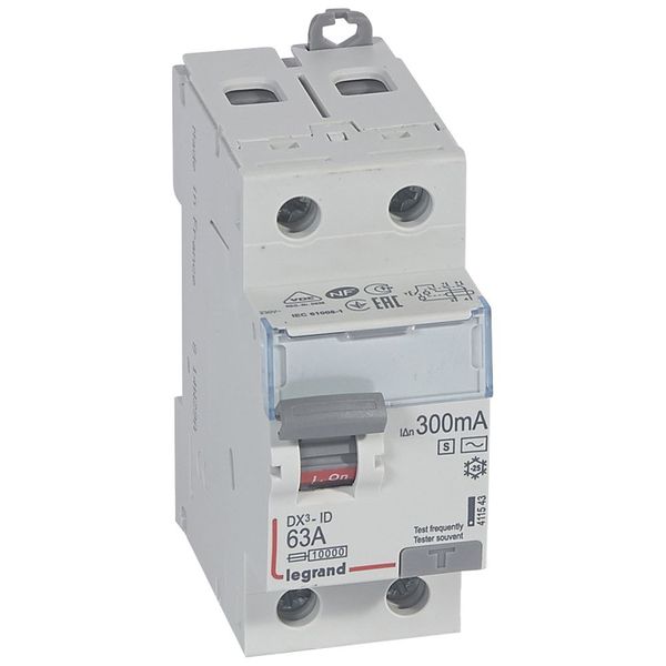 RCD DX³-ID - 2P - 230 V~ - 63 A - 300 mA selective - AC type image 1