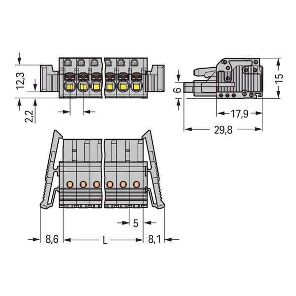 2231-121/037-000 1-conductor female connector; push-button; Push-in CAGE CLAMP® image 2