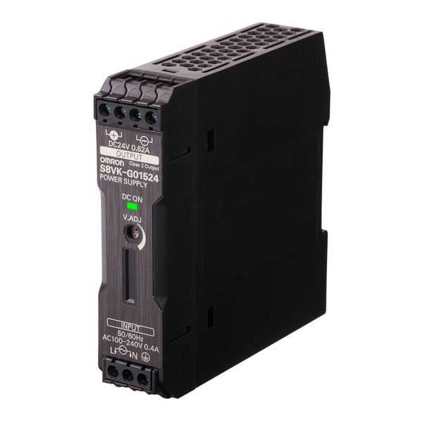 Book type power supply, Pro, 15 W, 24VDC, 0.65A, DIN rail mounting image 2