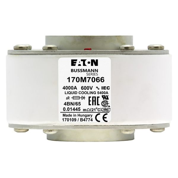 Fuse-link, high speed, 3000 A, AC 690 V, size 4, 105 x 120 x 67 mm, aR, IEC, single indicator image 2