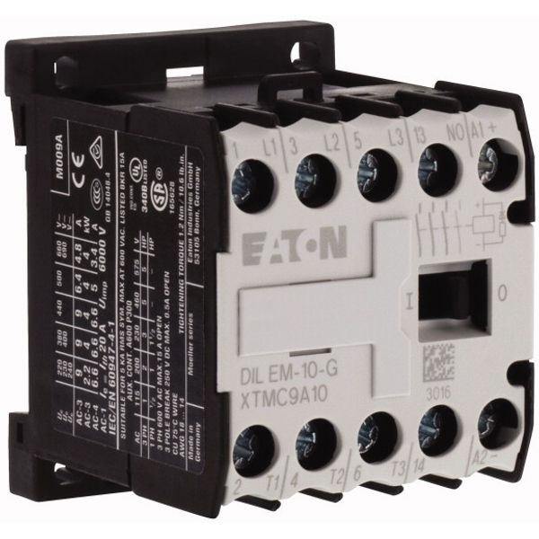 Contactor, 12 V DC, 3 pole, 380 V 400 V, 4 kW, Contacts N/O = Normally open= 1 N/O, Screw terminals, DC operation image 4