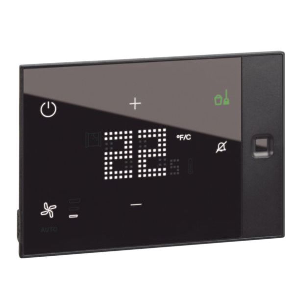 Thermosat with touch screen for hotel Ux One surface-mounted 24V with Do not disturb and Room cleaning services - black image 2