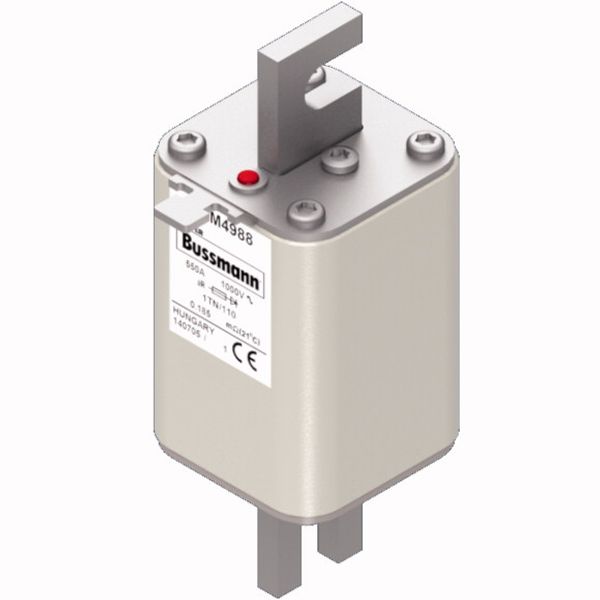 Fuse-link, high speed, 550 A, AC 1000 V, DIN 1, 51 x 69 x 138 mm, aR, DIN, IEC, single indicator image 2