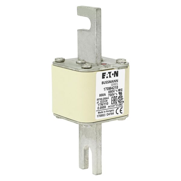 Fuse-link, high speed, 800 A, AC 690 V, DIN 1, 53 x 66 x 138 mm, aR, DIN, IEC, type T indicator image 18