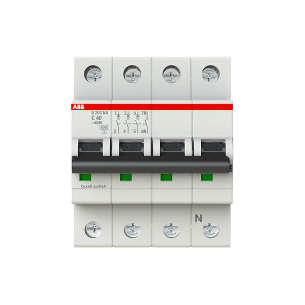 S203-C40NA Miniature Circuit Breaker - 3+NP - C - 40 A image 4