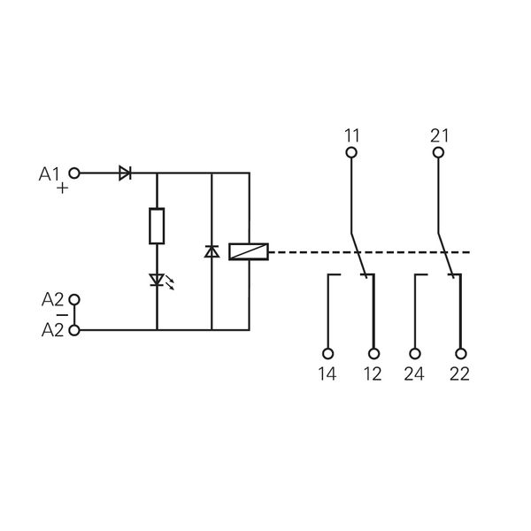 Force Guided Relay SR2, 1 C/O, 1N/C,24VDC, 6A, for DIN-rail image 2