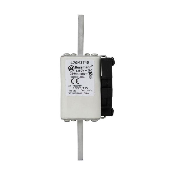 Fuse-link, high speed, 250 A, AC 1250 V, compact size 1, 45 x 59 x 156 mm, aR, IEC, UL, single indicator image 9