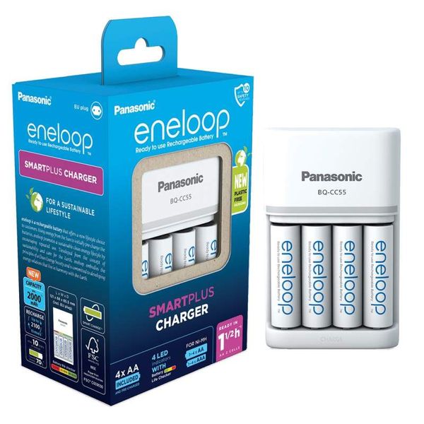 Eneloop SmartPlus Charger BQ-CC55 incl. 4xAA 2000mAh (K-KJ55MCD40E) image 1