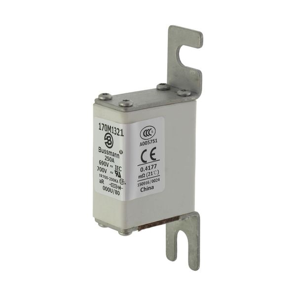 Fuse-link, high speed, 250 A, AC 690 V, DIN 000, 21 x 40 x 100 mm, aR, DIN, IEC image 6