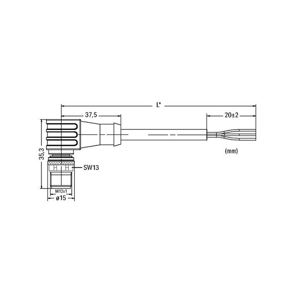 Sensor/Actuator cable M12B socket straight 8-pole image 2