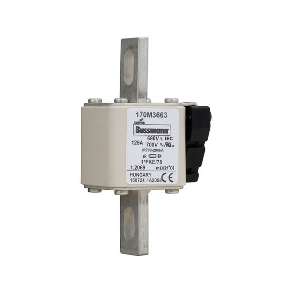 Fuse-link, high speed, 125 A, AC 690 V, compact size 1, 45 x 59 x 110 mm, aR, IEC, UL image 8