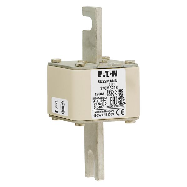 Fuse-link, high speed, 1250 A, AC 600 V, DIN 2, 61 x 75 x 138 mm, aR, DIN, IEC, single indicator image 9