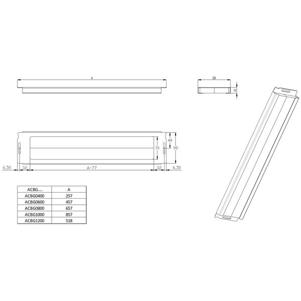 Cable entry gland plate with PU gasket, W=400 mm image 2