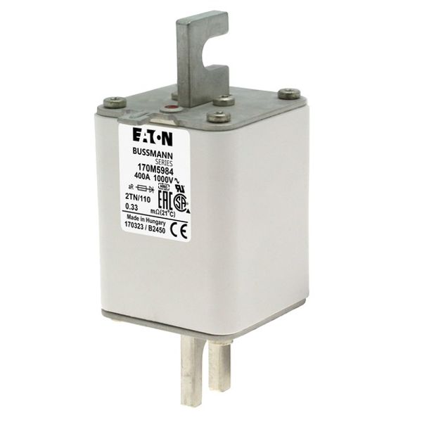 Fuse-link, high speed, 400 A, AC 1000 V, DIN 2, 59 x 75 x 138 mm, aR, DIN, IEC, single indicator image 3