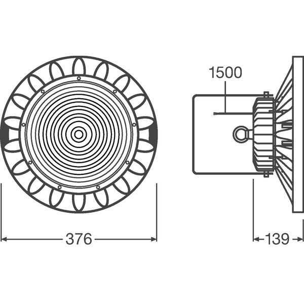 HIGH BAY GEN 2 165 W 6500 K 70DEG IP65 BK image 3