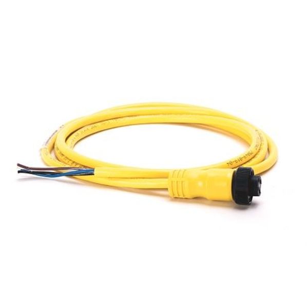 Allen-Bradley, 889N-F4AEC-12F, Mini/Mini Plus, Female, Straight, 4-Pin, PVC Cable, Yellow, Unshielded, US Color Coded, No Connector, 12 feet (3.66 meters) image 1