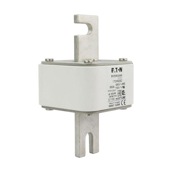 Fuse-link, high speed, 800 A, AC 690 V, DIN 3, 76 x 92 x 139 mm, aR, DIN, IEC, single indicator image 11