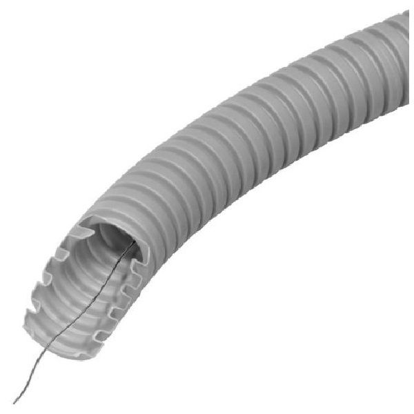 Pliable Corrugated Conduit with Pulling Wire 50m 32mm 750N Grey THORGEON image 1