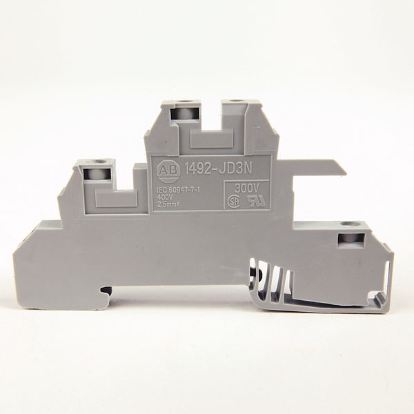 Allen-Bradley, 1492-J IEC Terminal Block, Two-Circuit Feed-Through Block, 2.5 mm (# 24 AWG - # 12 AWG), Two level block with a diode in forward bias between the 2 levels, Gray (Standard), image 1