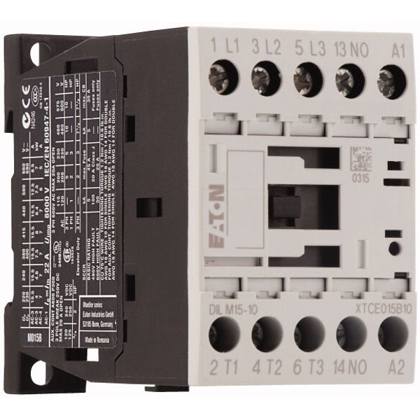 Contactor, 3 pole, 380 V 400 V 7.5 kW, 1 N/O, 600 V 60 Hz, AC operation, Screw terminals image 4
