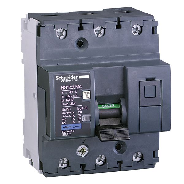 Miniature circuit-breaker, Acti9 NG125LMA, 3P, 16 A, MA curve, 50 kA (IEC 60947-2) image 4