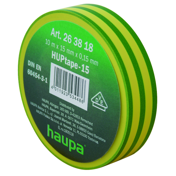 Electrical insulation tape 25 mm x 20 m green/yellow image 1