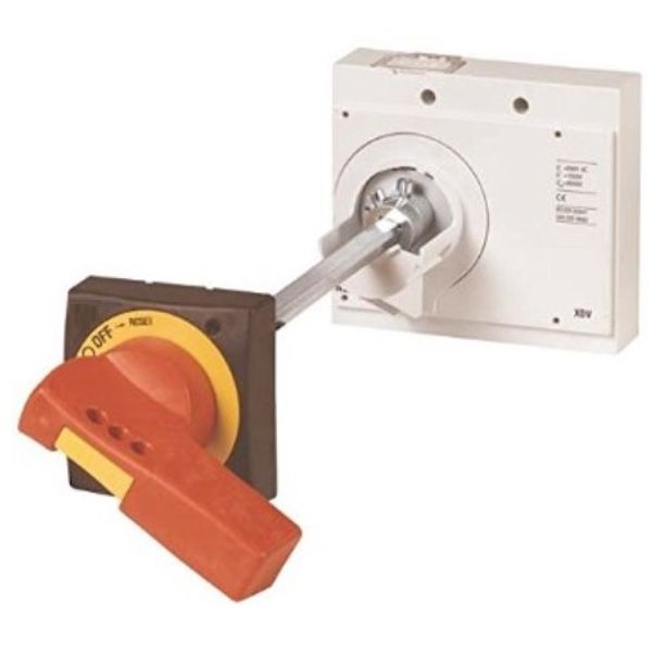 Door coupling rotary handle, 2 x lockable, red/yellow image 1