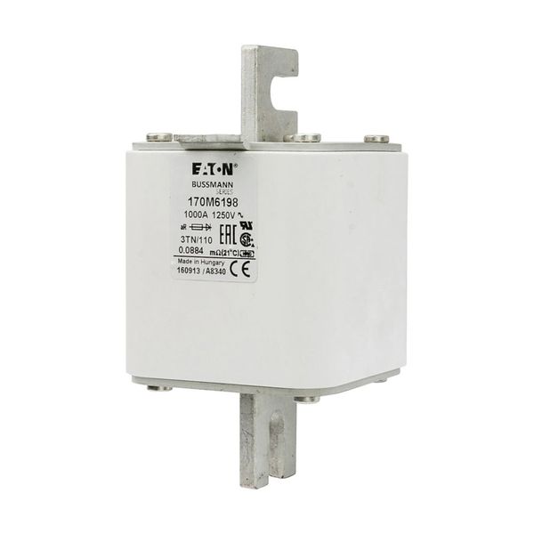 Fuse-link, high speed, 1000 A, AC 1250 V, size 3, 76 x 90 x 139 mm, aR, DIN, IEC, type T indicator image 10