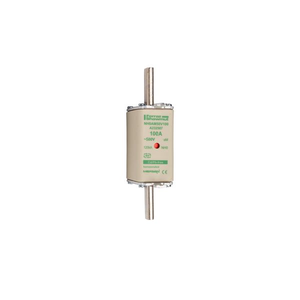 Fuse-link NH0 aM 500VAC 100A live tags Double indicator image 1