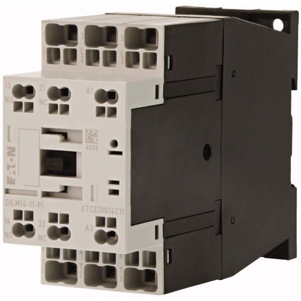 Contactor, 3 pole, 380 V 400 V 6.8 kW, 1 N/O, 1 NC, 110 V 50 Hz, 120 V 60 Hz, AC operation, Push in terminals image 2